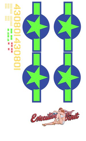 B-25 US Army Air Force Vinyl Graphics 'Executive Suite' (red lettering, green fuse)