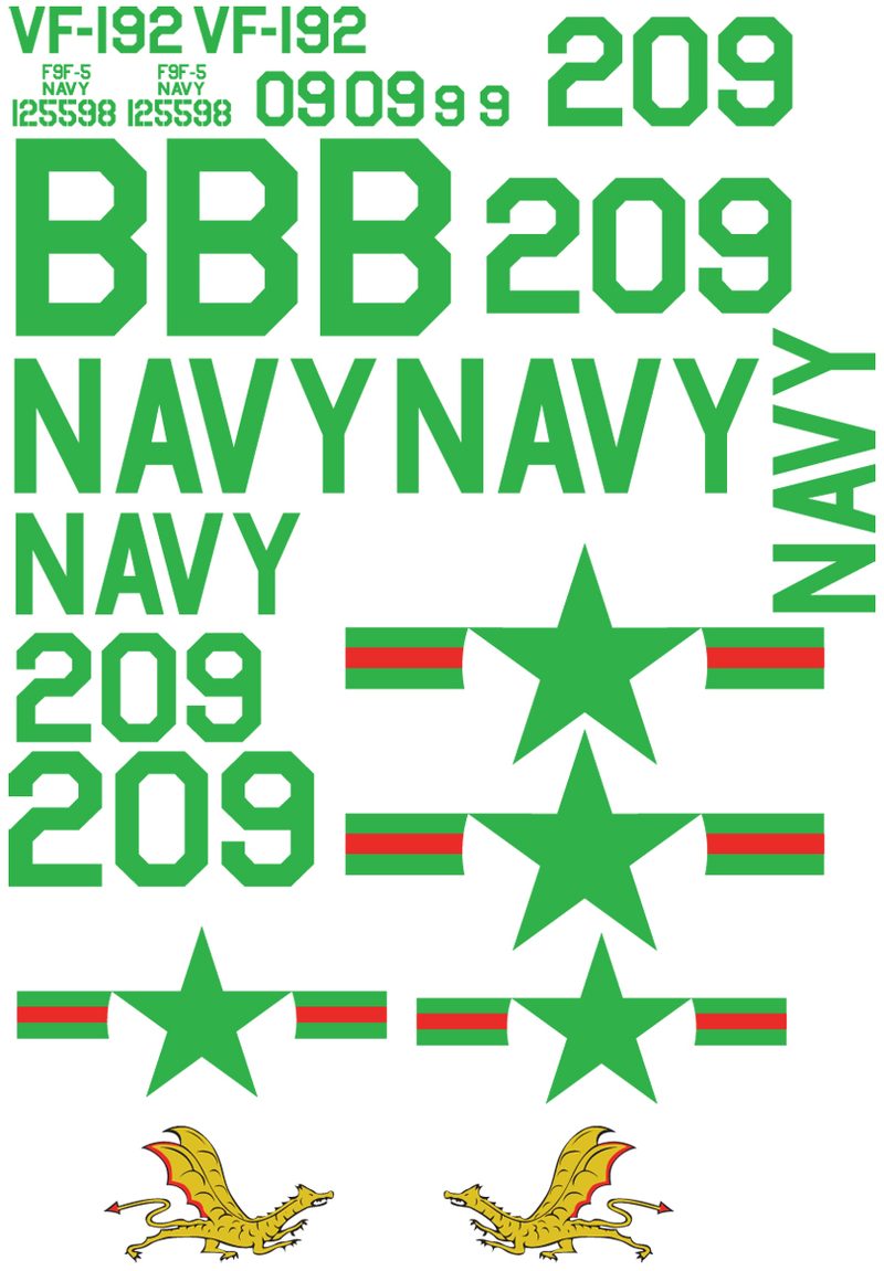 F9F Panther 206 (No Nose art) Vinyl Graphics