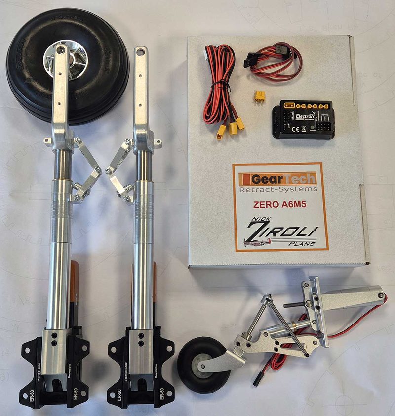 B25 2500mm 101" Ziroli retractable landing gear - Geartech replacement for ROBART