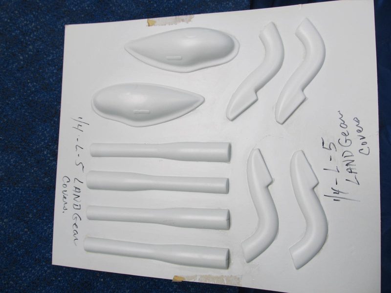 Vailly Stinson L-5 Plastic Gear Covers and Exhaust Tubes