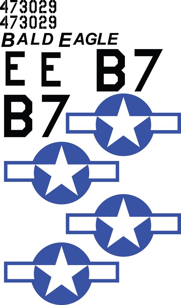 P-51 Mustang "Bald Eagle" Vinyl Graphics